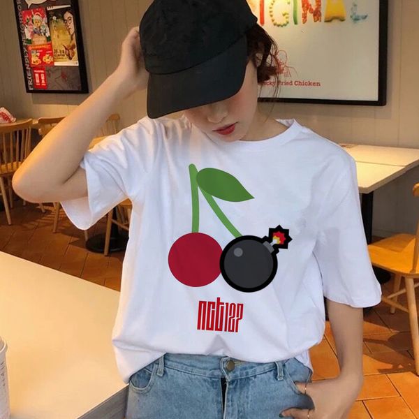 

women's t-shirt korean harajuku aesthetic ullzang vintage 90s style tshirt female fashion graphic t shirt tees, White