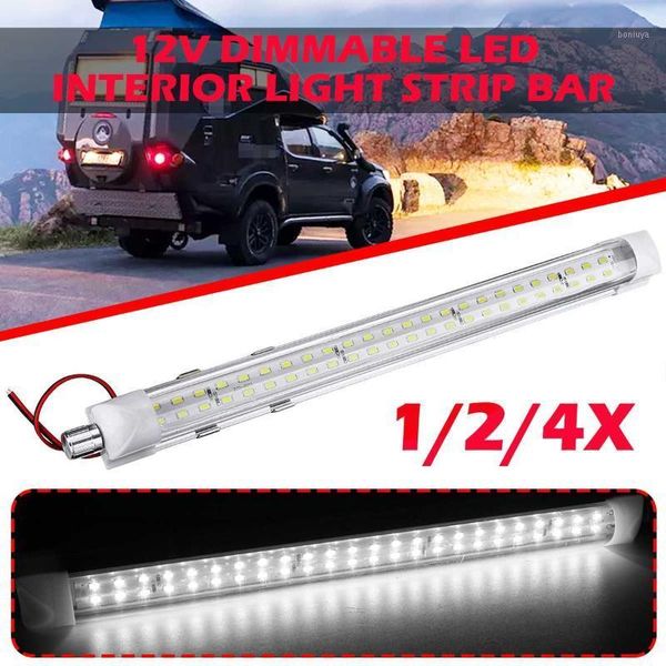 

emergency lights 4/2/1pcs car interior led light bar 12v white tube with dimmable switch for van lorry truck rv indoor ceiling1