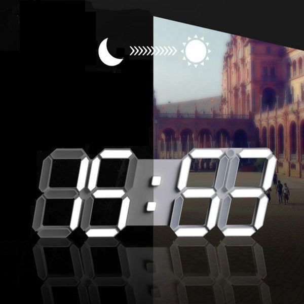 Цифровые часы 3D светодиодные будильники кухонные офисные настольные настольные настенные часы современный дизайн 24 или 12 часов дисплей MUTE Y200407
