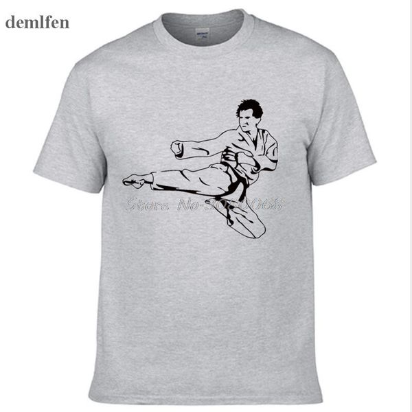 

fashion classic new karate kick pattern men's summer short sleeve o neck tshirt fashion brand sport hooded sweatshirt hoodie men t shir