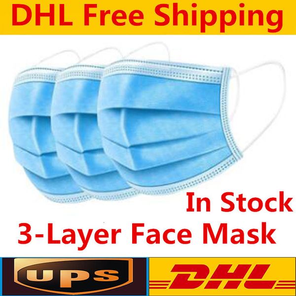 

pcs thick 50 comes disposable face a box 3-layer masks with earloops for salon, home use comfortable mask