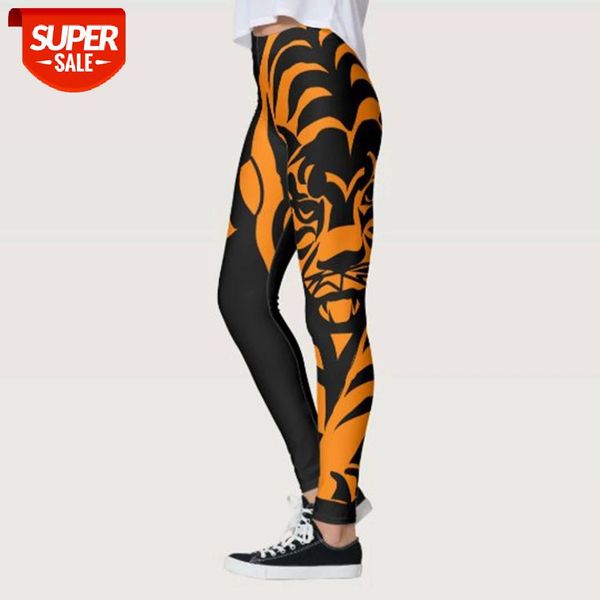 

qickitout women leggings digital print yellow tiger graffiti push up fitness legging slim workout legging #dm6k, Black;white