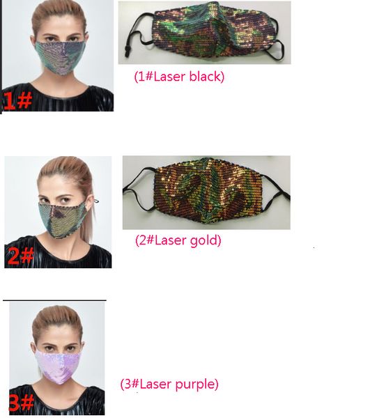 

shield multicolor bling fashion washable sequins shiny pm2.5 face cover masks anti-dust mouth mask dhl hh
