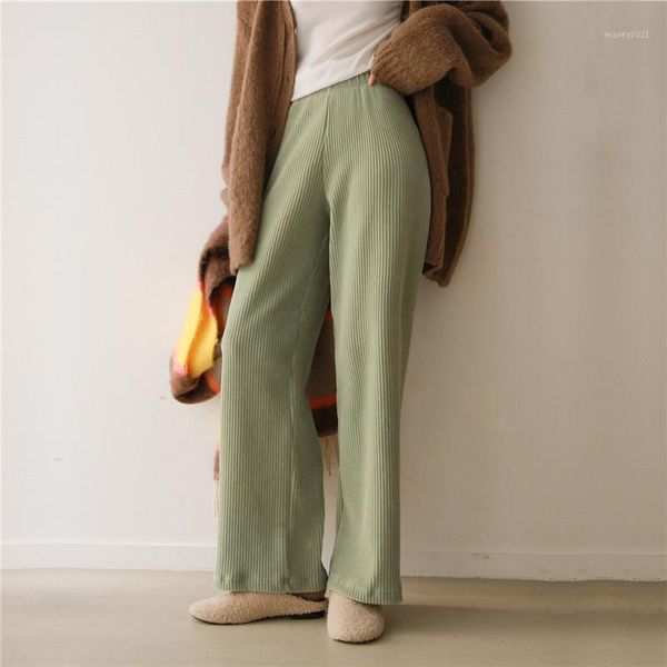

women's pants & capris hzirip plus size minimalist high waist straight wide leg women bottoms autumn winter casual loose flare trousers, Black;white