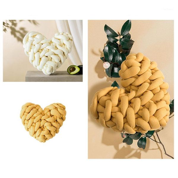 

handmade weave knot cushion heart shaped macaron color cushion decor home d61