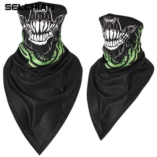 

silk quick-drying halloween skull scarves breathable bandana mesh tube triangle face scarf cs masked headband men women, Blue;gray