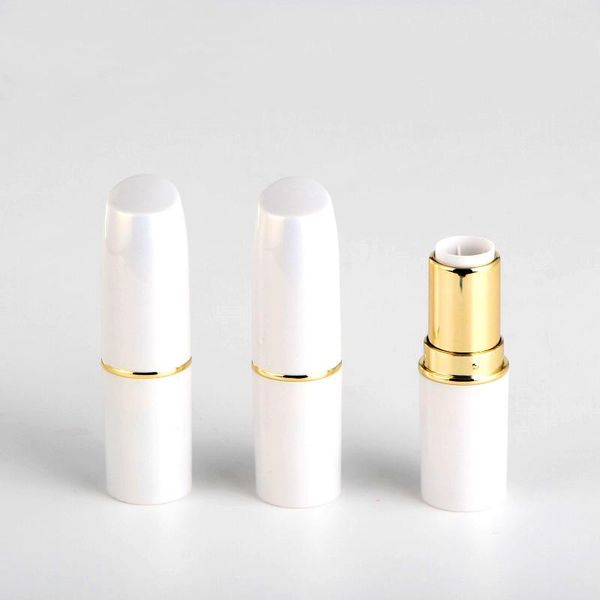 

12.1mm white elegant empty blusher concealer stick storage box cosmetic lipstick lipbalm refillable bottle lipgloss packing tube