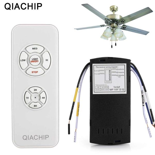 

remote controlers qiachip universal ceiling fan lamp control kit ac 110-240v timing switch adjusted wind speed transmitter receiver