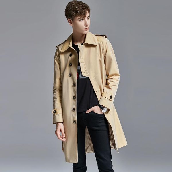

men's trench coats chameleon coat single-breasted 2021 spring and autumn casual raglan sleeve loose windbreaker england male outwear, Tan;black