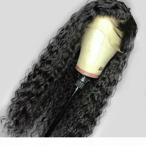 

human hair lace wig fake scalp for black women glueless deep wave curly brazilian virgin lace front virgin hair wig bleached knots, Black;brown