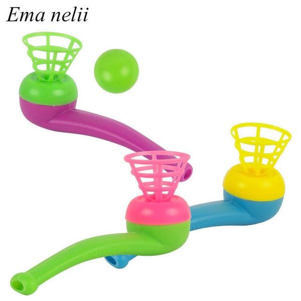 

novelty floating blow balls tube toy classic traditional plastic suspension blowing ball recall children toys kids holiday gift