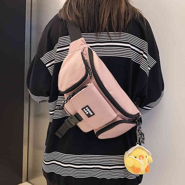

bags chest bag handbags ins leisure female 2021 versatile work clothes waist fashionable male student one shoulder messenger, Black;red