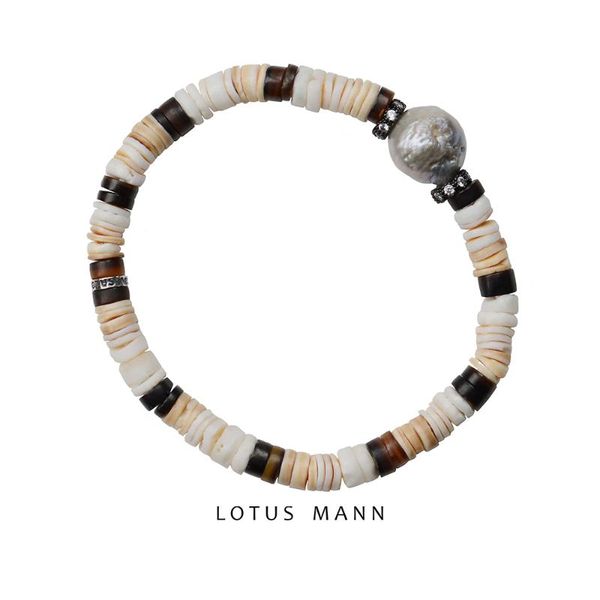 

charm bracelets the teenager with a pearl. baroque silver gray pearl imported three-color shell horn bracelet lotus mann, Golden;silver