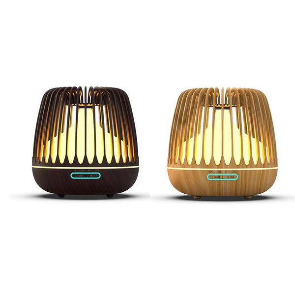 

500ml aroma essential oil diffuser ultrasonic air humidifier wood grain 7 color changing led lights cool mist for home