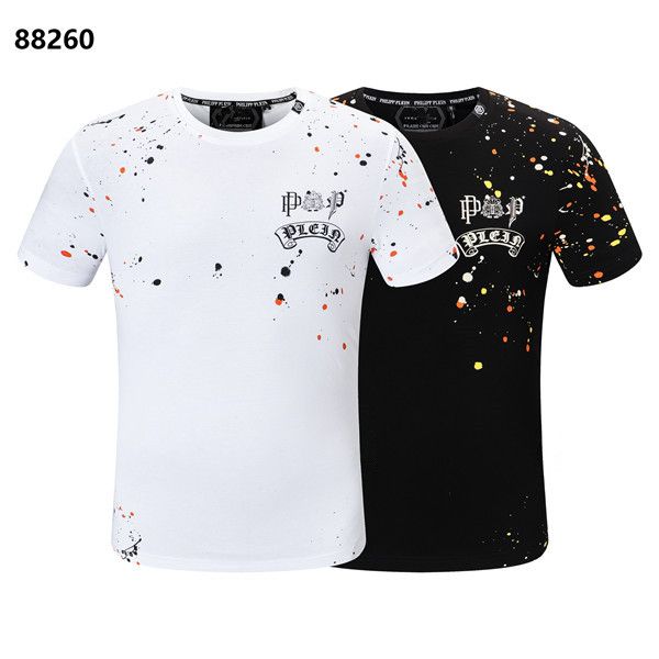 

2022 designer men's pp diamond t-shirt short sleeve brand spring summer skull t-shirt m-3xl #88260, White;black