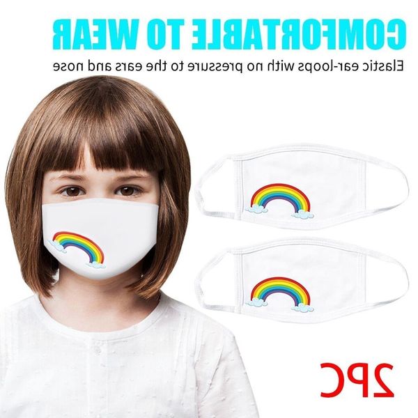 

designer rainbow print dustproof children maske kids face maks scarf girls reusable washable mascarillas de tela