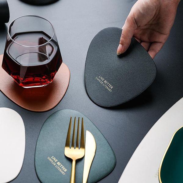 

мат декоративные кофе подстаканники pu кожаный placemat европейский стиль кожа таблица мат placemats домашнее украшение jllmjt jhhome