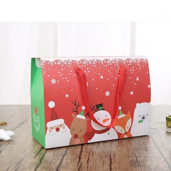 

gift wrap 12 pieces claus snowman candy cookie christmas hand bag box for party diy papercard packing large package box1