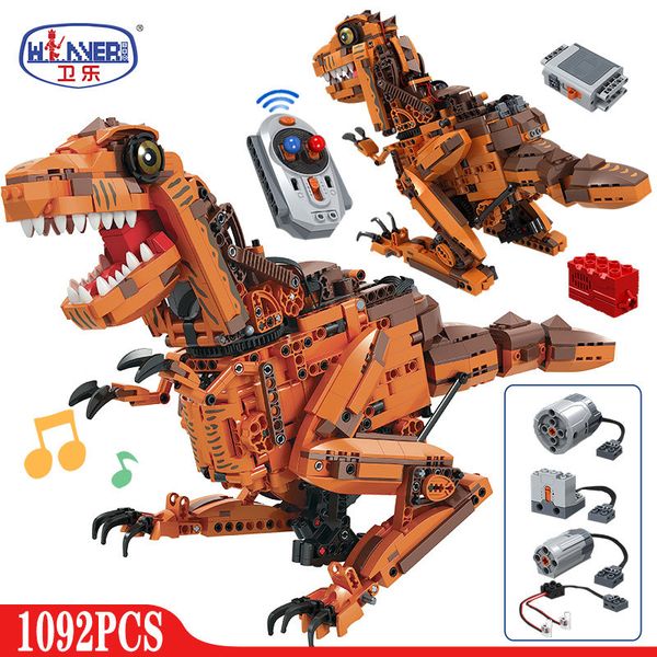 

erbo 1092pcs technic electric rc tyrannosaurus building blocks city jurassic world dinosaur bricks toys for children gifts 1008