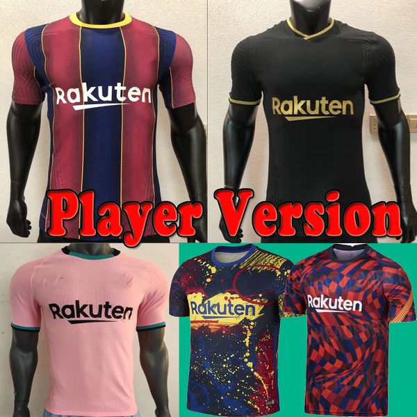 

fc barcelona версии 20 21 футбол джерси pre match training suit 2020 2021 camiseta де futbol ansu fati pjanic messi футбол рубашка, Black;yellow