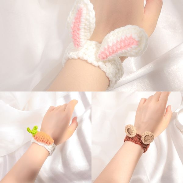 

w51oc hand knitted knitting needle rabbit tu ear er radish bracelet network student lovers red friend two or three people bracelet 6p2ku, Golden;silver