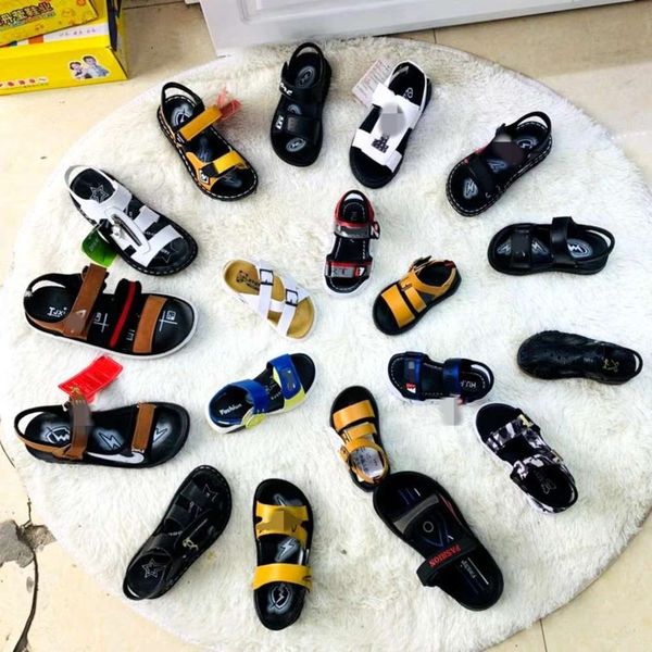 

summer miscellaneous fashion korean versatile sandals boys and girls children's wenzhou 3-15 yuan sho, Black;red