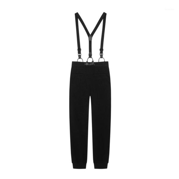 

men's pants 2021 spring men's fashion trend detachable suspenders1, Black