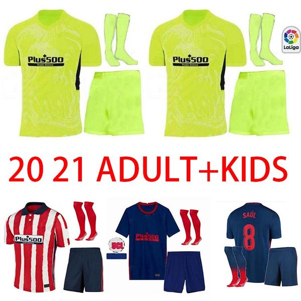

20 21 jo ã o f ú lix madrid competitive football shirt suarez correa koke camiseta de f ú tbol + children's football shirt + socks, Black;yellow