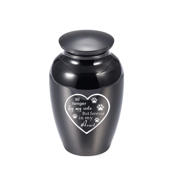 

45x70mm 5 color heart keepsake cremation ashes urn aluminum alloy memorial urns-no longer by my side but forever in my heart, Silver