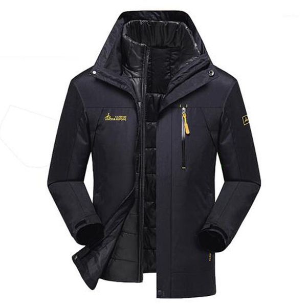 

winter parka men warm outwear jacket mens windbreaker waterproof jackets fleece velvet hooded coats plus size 4xl 2 jackets in 11, Tan;black