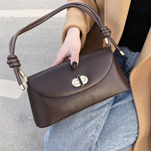 

cross body leather women's shoulder bag retro small falp crossbody female solid color messenger handbag purse