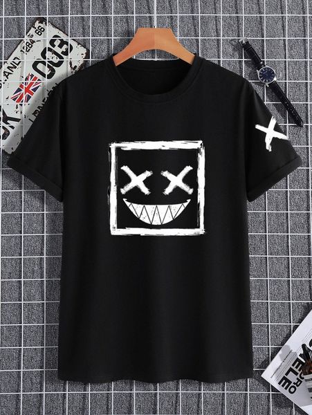 

men expression print tee a1jk#, White;black