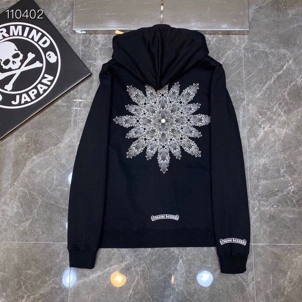 

winter 2020 new snow cross horseshoe print pull chain hooded sweater coat men and women fashion brand hoodie