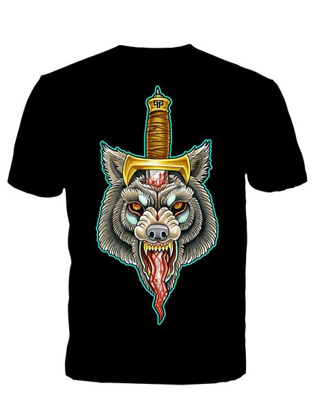 

summer style fashion menshort o neck short sleeve get down art mens cotton wolf dagger graphic print t shirt sport hooded sweatshirt hoodie