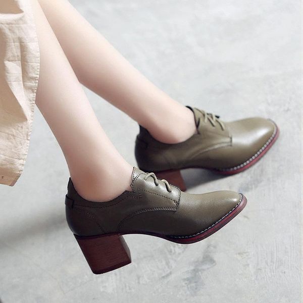 

spring & autumn women's shoes fashion female oxfords vintage women's british style pu leather preppy style shoes oulyyyogo, Black