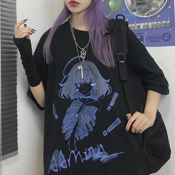 

gothic t shirt korean style graphic t shirt for women ladies summer tshirt harajuku ulzzang streetwear goth horror clothes, White