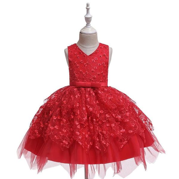 

0-5y princess newborn toddler baby kid girls dress lace bow tulle tutu party wedding 1st birthday dresses for girls jllrpu