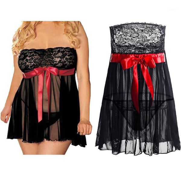

new 2018 women lingerie black lace slips ladies off shoulder full slips sleeveless nightdress plus size s-6xl1, Black;red