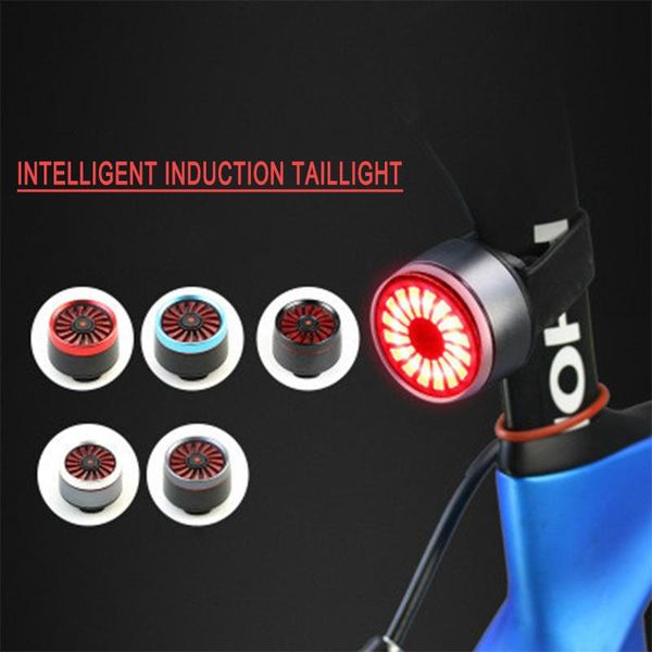 

bike lights intelligent brake sensor system taillight waterproof led riding rear light usb rechargeable for seatpost