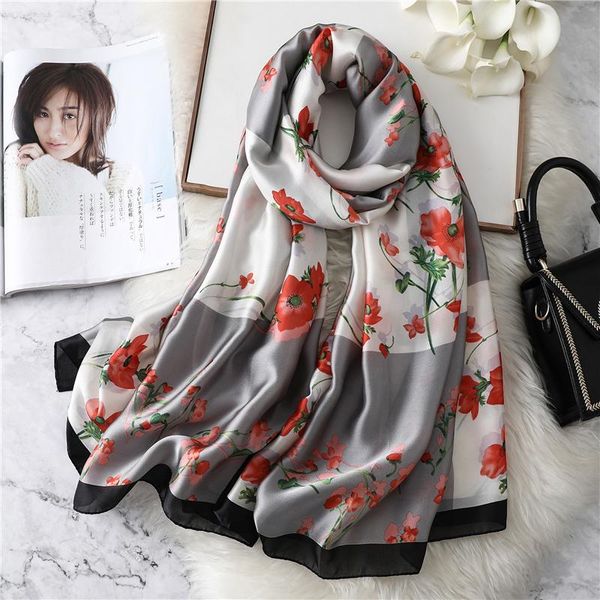 

2020 мода печати шарф женщин длинные размер summer lady пашмины шали и палантины платки бандана hijabs бич палантины шелковые шарфы sqceef, Blue;gray