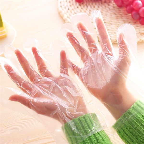 

send by dhl disposable transparent pe 100 pcs per lots hands protective home kitchen gloves household cleaning
