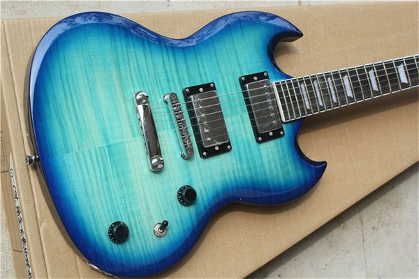 

electric guitar, delivery, support customization, 6 strings blue guitars