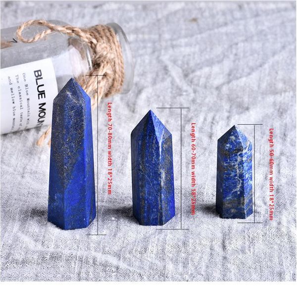 

1pc natural crystal lapis hexagonal column crystal point mineral ornament magic repair home furnishing diy gift de qylhsj, Black