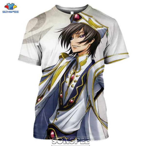 

japanese anime code geass mens 3d print shirts comics kawaii anime men clothing