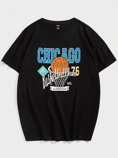 

romwe guys letter graphic tee l12e#, White;black