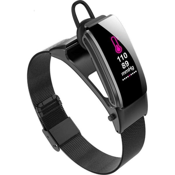 

ai language control heart rate blood prsure color screen wechat qq intelligent call waterproof bracelet headsetjk