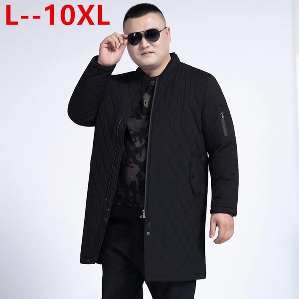 

plus size 7xl 8xl 6xl 2019 warm men's warm winter jacket windproof casual outerwear thick medium long coat men parka1, Black