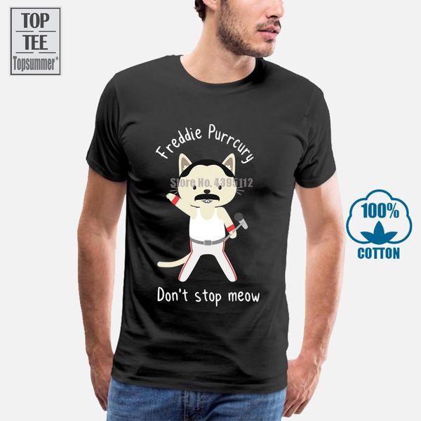 

фредди purrcury не останавливайтесь мяу футболка freddie mercury black men s 3xl короткие рукава печать футболка мужская спортивная с капюшо