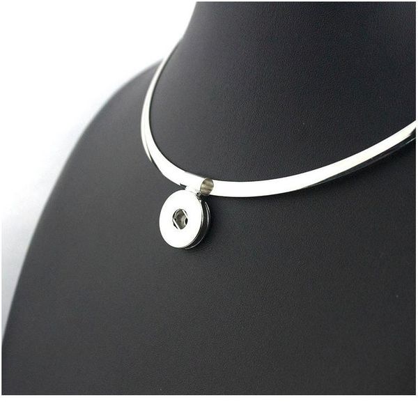 

snap jewelry women's classic torques 18mm snap button necklace boho bohemian necklaces & pendants diy bbyele, Silver