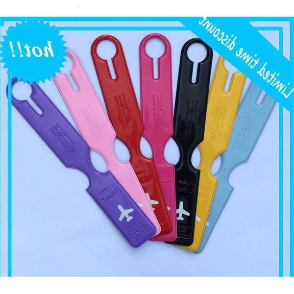 

dhl 100pcs 25*3.8cm luggage pvc airplane printing travel accessories baggage name tags suitcase address label holder